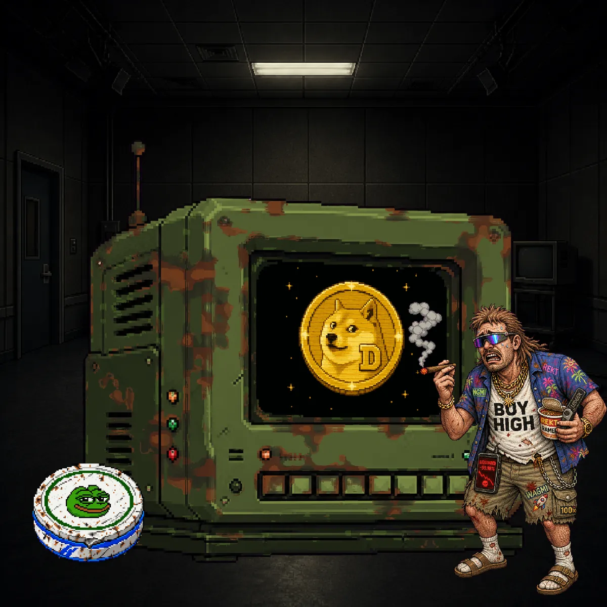 Buy High Brian at the Dogecoin arcade terminal